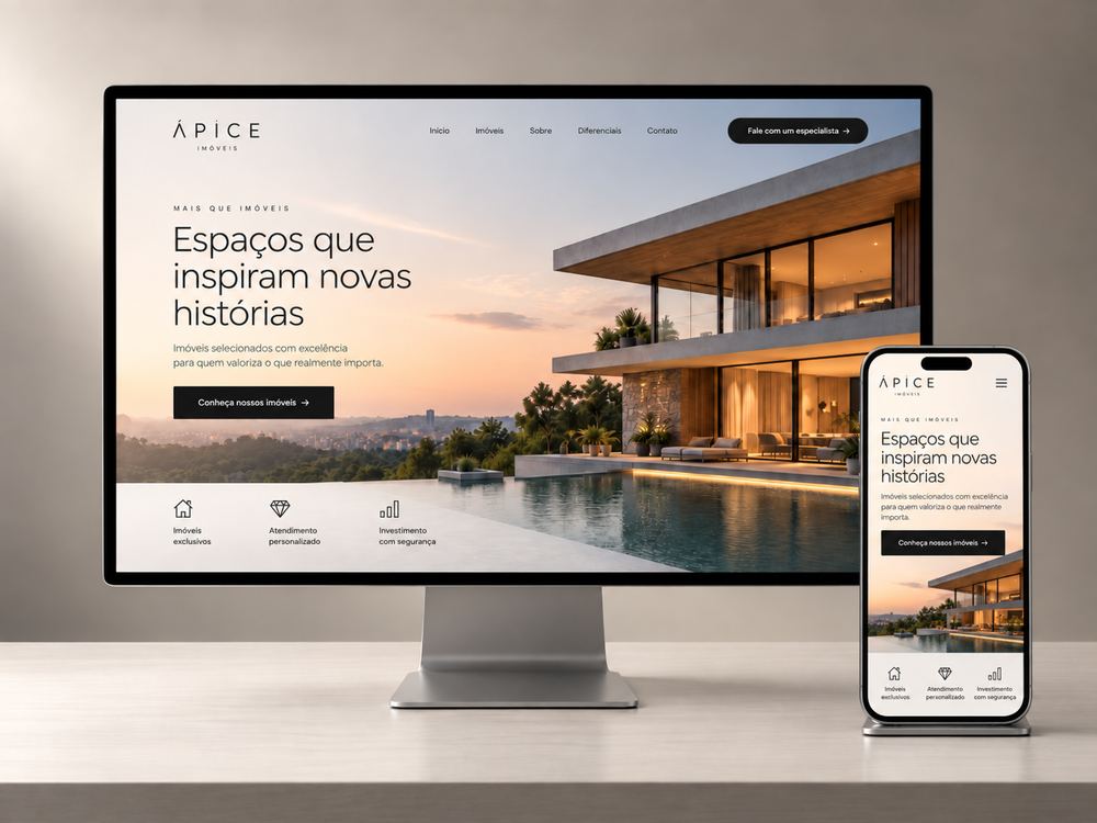 Site profissional da Ápice Imóveis
